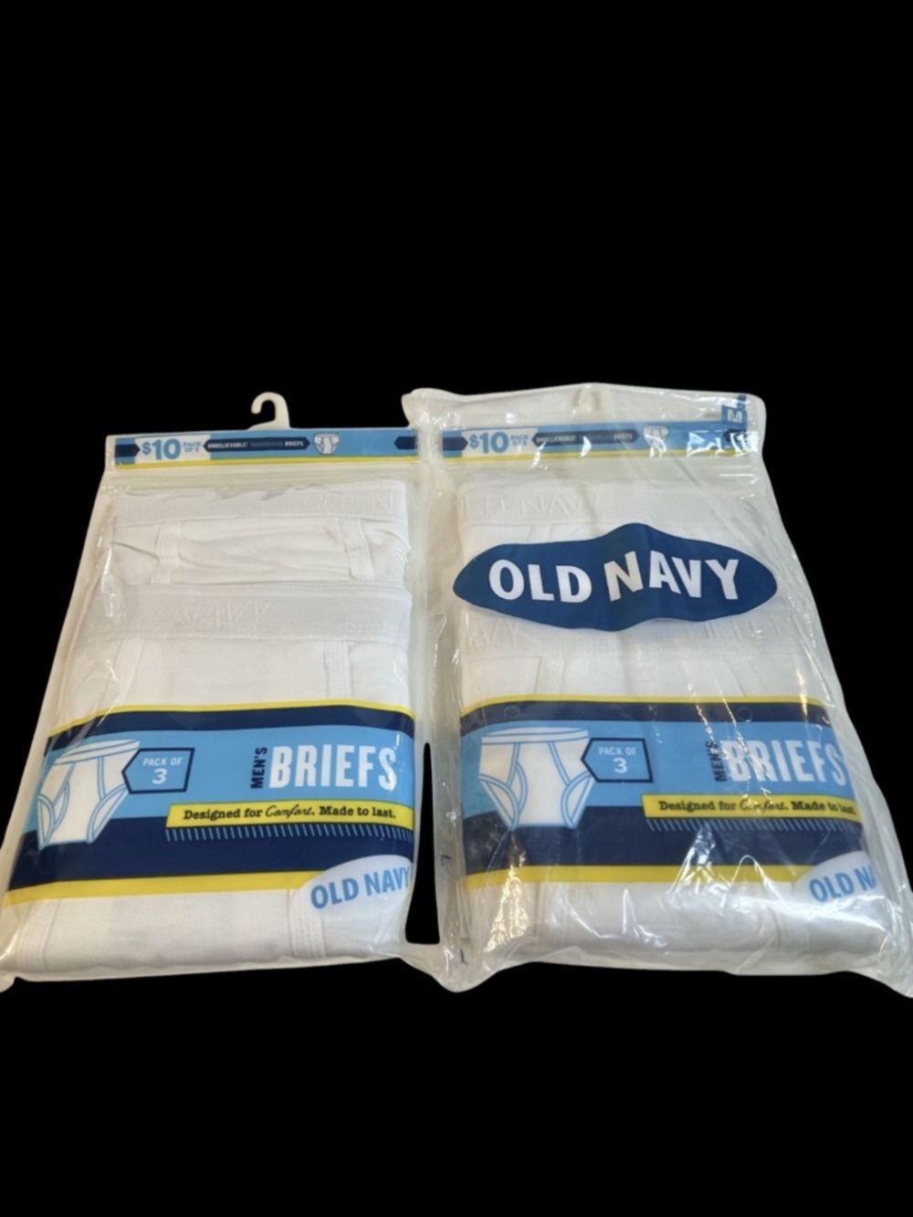 Men’s Old Navy Briefs 6 Pairs Medium White Underwear Lot New Old Stock